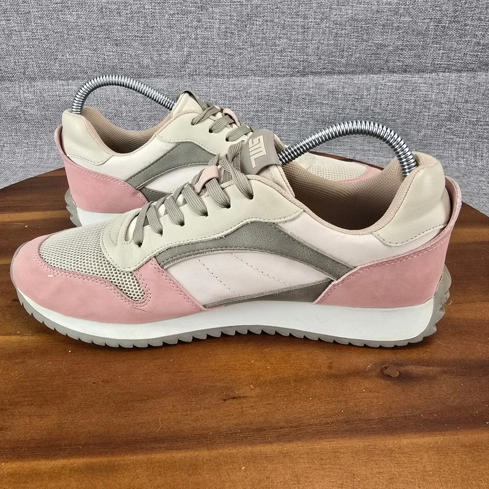 Steve Madden Kinkade Pink Beige Gray Athletic Sneakers Shoes Women's Size 9‎
